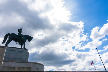 Horse rider statue of Jan Zizka, national memorial on Vitkov hill, Prague, Czech Republic