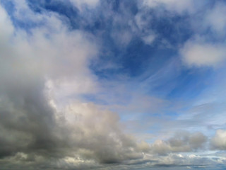 Fototapeta na wymiar Blue cloudy sky, abstract nature background