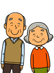 お年寄り｜老夫婦｜笑顔｜オシドリ夫婦