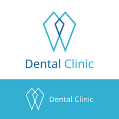 Naklejka premium Dental Vector Logo Design. Dentist Logo Template. Geometric Dentistry icon. Tooth symbol