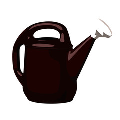 watering can red realistic vector illustration isolated