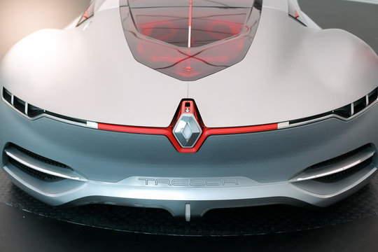 The Renault Trezor concept hypercar is presented to the press during the opening of Renault Bucharest Connected.
