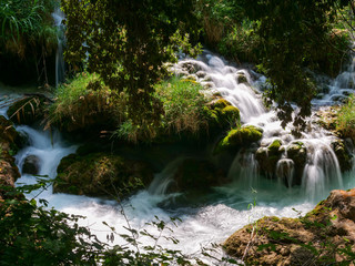 Waterfalls at Krka National Park in Croatia, long exposition