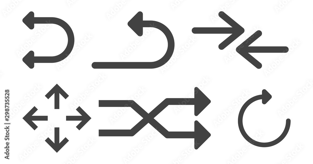 Poster black arrows set on white background. arrow, cursor icon. vector pointers collection. back, next web