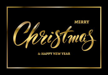 Fototapeta na wymiar Merry Christmas. Vector text Calligraphic Lettering design card template with snowflakes. Creative typography for Holiday Greeting Gift Poster. Calligraphy Font style Banner.