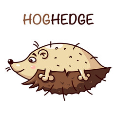 Vector illustration of hedgehog isolated on transparent background.