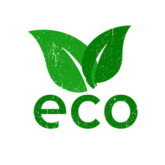 Obraz premium Green leaf vector icon. Eco symbol. Natural product sign