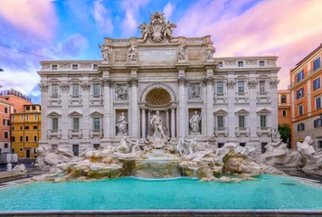 Foto op Plexiglas Weergave van Rome Trevi-fontein (Fontana di Trevi) in Rome, Italië. Trevi is de beroemdste fontein van Rome. Architectuur en mijlpaal van Rome. © Ekaterina Belova