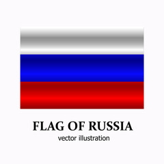 Bright banner with flag of Russia. Happy Russia day button. Bright illustration with flag.
