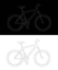 contour bike realistic vector illustration isolated