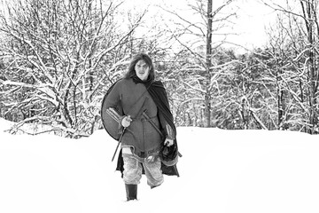 Defender the young warrior in armor