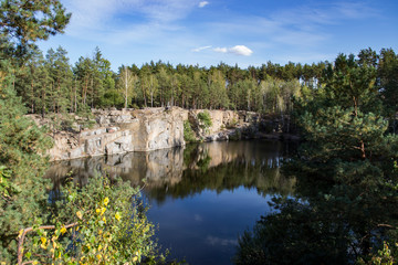 Fototapeta premium Lake in the canyon. Peaceful place.