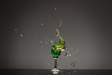 green cocktail splash