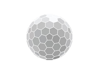 vector illustration of a honeycomb hexagon sphere isolated on white