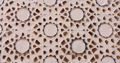 Geometrical background in cement, ornament traditional texture.