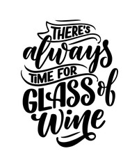 Wine lettering composition in modern style. Alcohol beverage bar drink concept. Vintage typography for print or poster. Vector