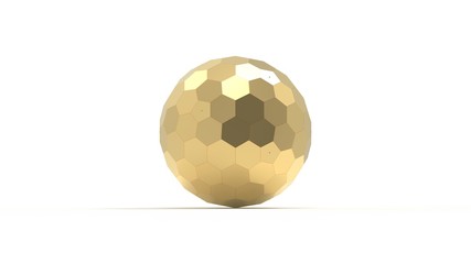 3d rendering of a honeycomb hexagon sphere isolated on white