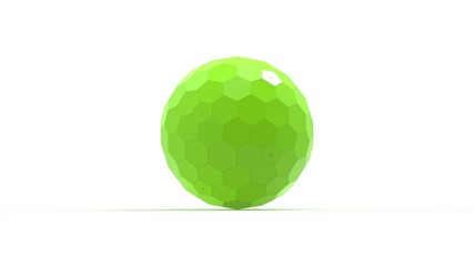 3d rendering of a honeycomb hexagon sphere isolated on white