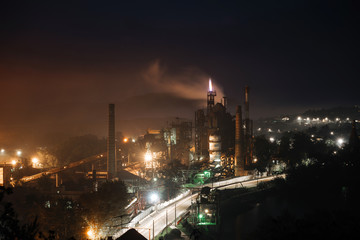 Giant industrial plant. Night view