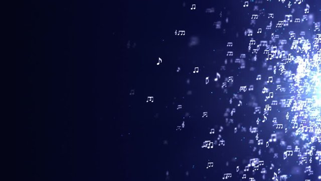Musical Notes Animation, Rendering, Background, Loop, with Alpha Matte, 4k