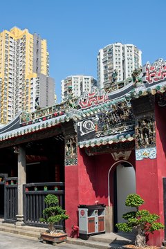China, MAcau, November 23, 2018: One of the three most renowned temples of Macau, the Puji Temple is the largest of the three, and a real visual delight.