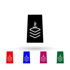 Japan chief petty officer military ranks and insignia multi color icon. Simple glyph, flat vector of military ranks and insignia of japan icons for ui and ux, website or mobile