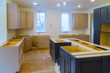 Custom kitchen in various of installation base cabinets