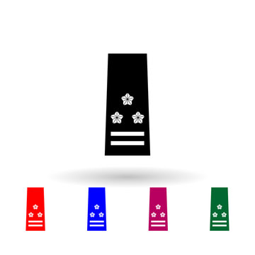 Japan colonel military ranks and insignia multi color icon. Simple glyph, flat vector of military ranks and insignia of japan icons for ui and ux, website or mobile