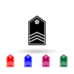Japan master sergeant military ranks and insignia multi color icon. Simple glyph, flat vector of military ranks and insignia of japan icons for ui and ux, website or mobile
