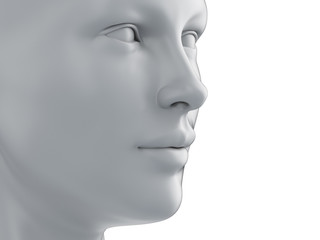 3d rendered medically accurate illustration of a grey abstract female face