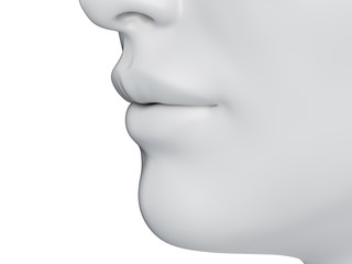 3d rendered medically accurate illustration of a grey abstract female mouth