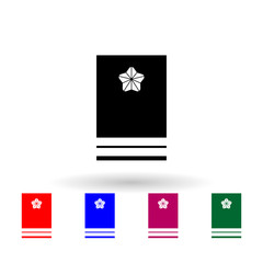 Japan sergeant first class military ranks and insignia multi color icon. Simple glyph, flat vector of military ranks and insignia of japan icons for ui and ux, website or mobile