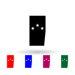 French lieutenant general air division military ranks and insignia multi color icon. Simple glyph, flat vector of Ranks in the French icons for ui and ux, website or mobile