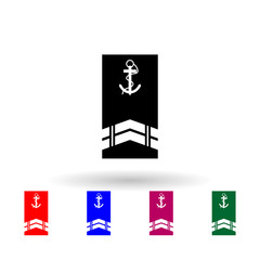 French qmm military ranks and insignia multi color icon. Simple glyph, flat vector of Ranks in the French icons for ui and ux, website or mobile application