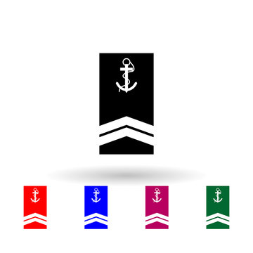 French qm2 military ranks and insignia multi color icon. Simple glyph, flat vector of Ranks in the French icons for ui and ux, website or mobile application