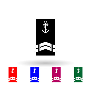 French qmm military ranks and insignia multi color icon. Simple glyph, flat vector of Ranks in the French icons for ui and ux, website or mobile application