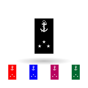 French va military ranks and insignia multi color icon. Simple glyph, flat vector of Ranks in the French icons for ui and ux, website or mobile application