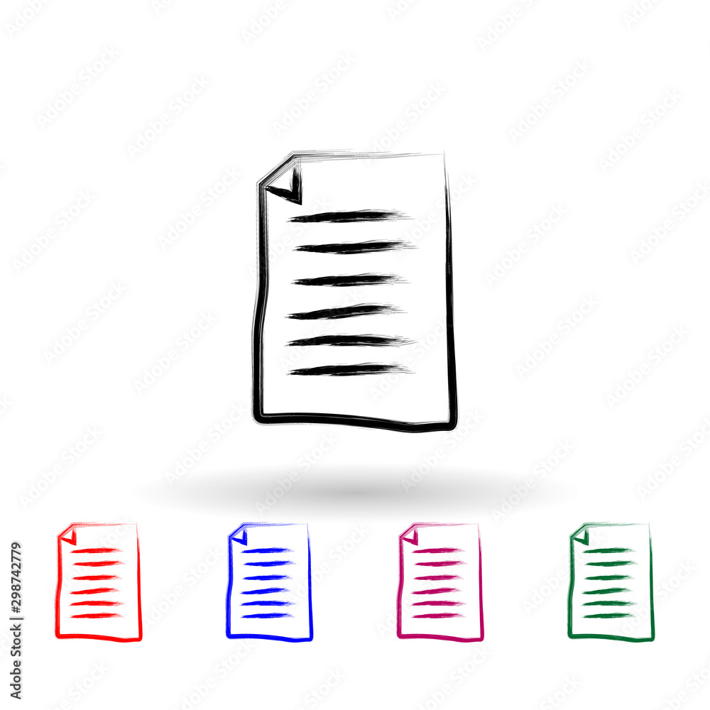 Poster contract sketch style multi color icon. simple thin line, outline vector of banking icons for ui and
