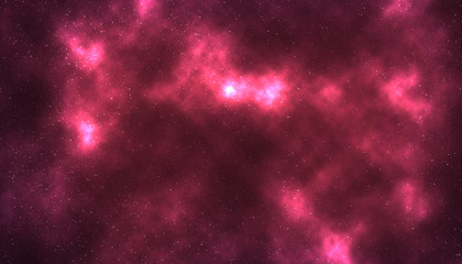 Space nebula clouds with stars aurora red bright universe wallpaper