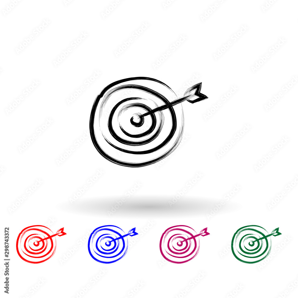 Poster target sketch style multi color icon. simple thin line, outline vector of banking icons for ui and u