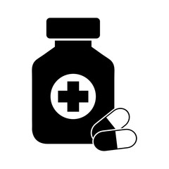 Obraz premium Pills icon, logo isolated on white background