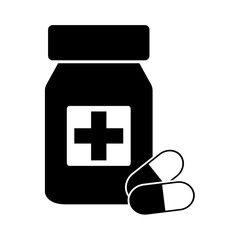 Pills icon, logo isolated on white background