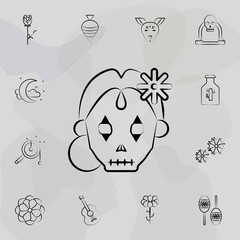 Catrina icon. Dia de muertos icons universal set for web and mobile