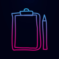 Folder tablet and pencil sketch nolan icon. Simple thin line, outline vector of education icons for ui and ux, website or mobile application