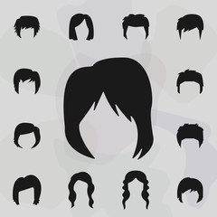 Hair, woman, haircut layered icon. Haircut icons universal set for web and mobile