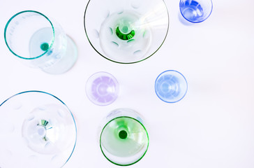 Colorful glasses background.