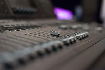Audio sound mixer console. Audio mixer, music equipment. broadcasting tools, mixer, synthesizer....