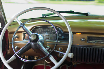 Interior of a traditional car in Cuba