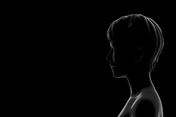 silhouette of beautiful profile of female head concept 