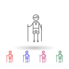 Prosthesis, physiotherapy, man multi color icon. Simple thin line, outline vector of physiotherapy icons for ui and ux, website or mobile application